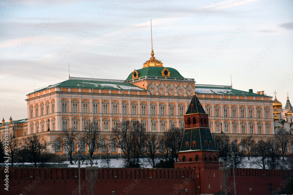Moscow Kremlin architecture, popular landmark.