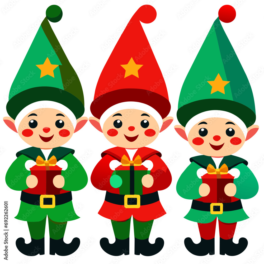 Three Christmas Elves Three Christmas Elves