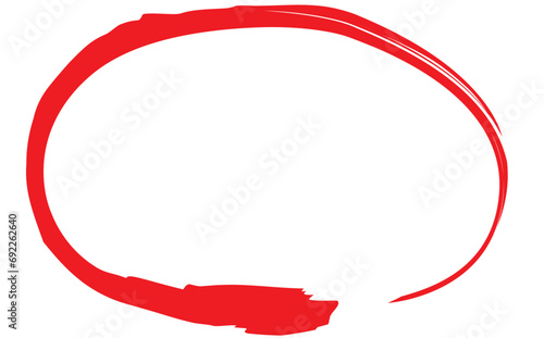 赤い筆で書いた和風フレーム素材