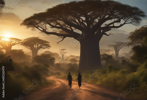 Baobab tree ,Madagascar  photo