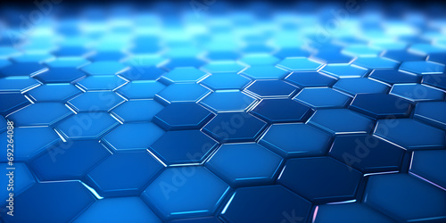 Abstract blue technology hexagonal background,, Abstract Hexagonal Design in Deep Blue,, 3D Geometric Hexagonal Pattern in Deep Blue © Muhammad