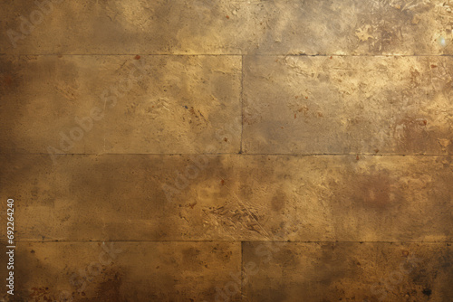 Aged Elegance  Distressed Gold Metal Wall with a Vintage Patina