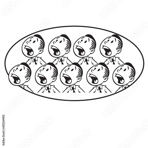 Singing choir of men