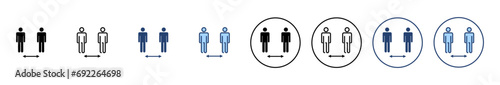 Social distance icon vector. social distancing sign and symbol. self quarantine sign