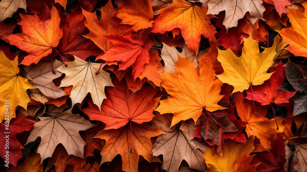 Autumn Symphony: A Burst of Maple Leaves in Fiery Tones Autumn Symphony: A Burst of Maple Leaves in Fiery Tones