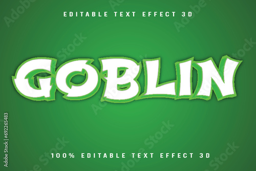 Goblin Editable Text Effect 3D Emboss Cartoon Style