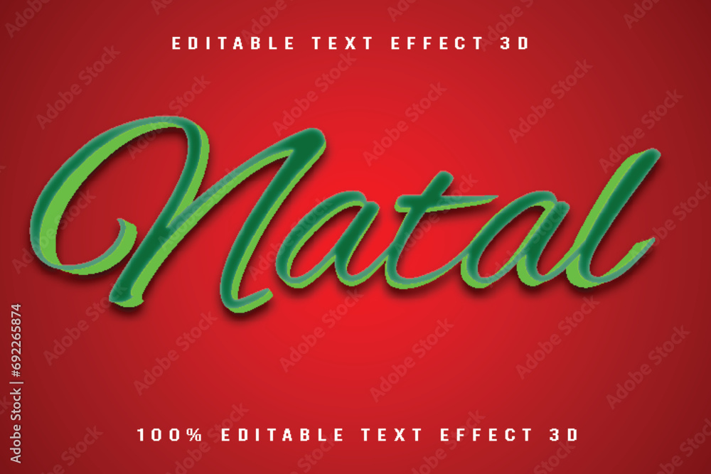 Natal Editable Text Effect Emboss Cartoon Style Natal Editable Text Effect Emboss Cartoon Style