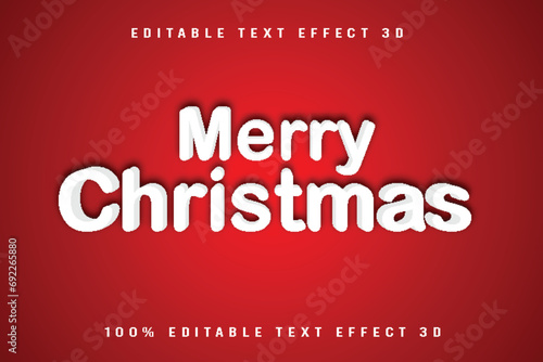 Merry Christmas Editable Text Effect Emboss Cartoon Style