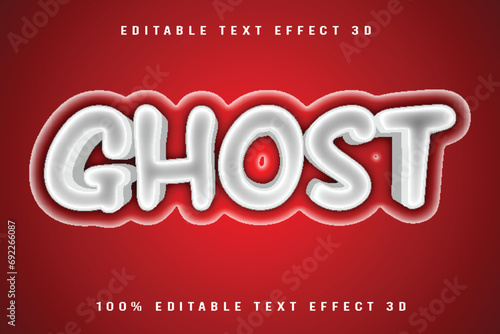Ghost Editable Text Effect 3D Emboss Cartoon Style