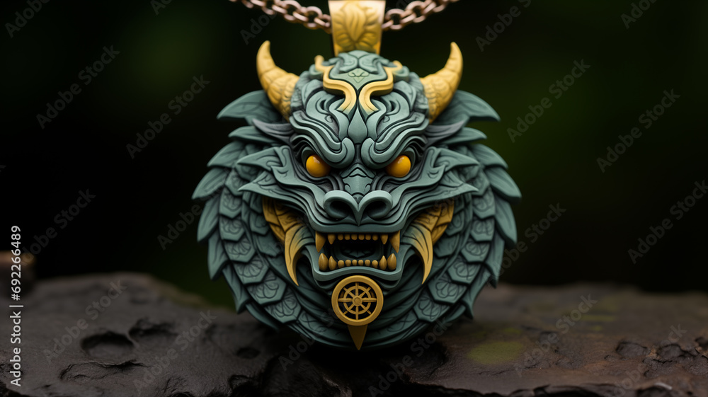 Green Dragon Pendant: Symbol of the Year 2024. Green Dragon Pendant: Symbol of the Year 2024.