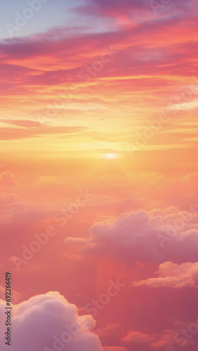 Sunset sky and white clouds. Nature sky backgrounds.