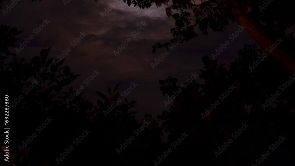 Time lapse of full moon moving through night sky behind mountain tree line. Time lapse of full moon moving through night sky behind mountain tree line.