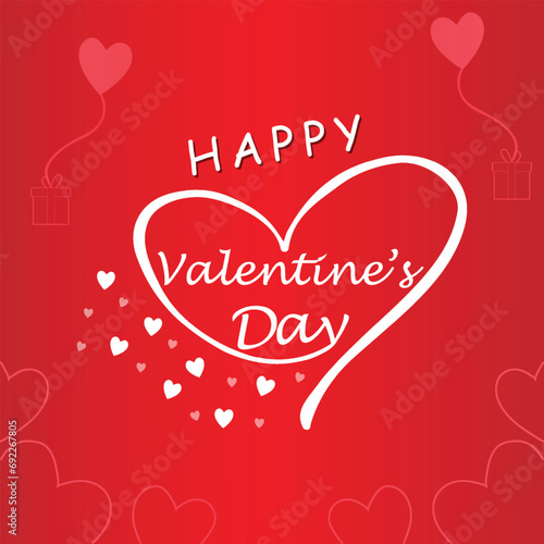 Happy valentines day. Vector banner, greeting card, flayer, poster, with text Happy valentines day