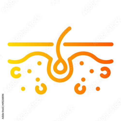 epidermis Line Gradient Icon