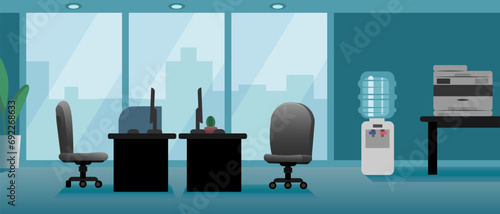 Interior of modern office with comfortable workplaces
