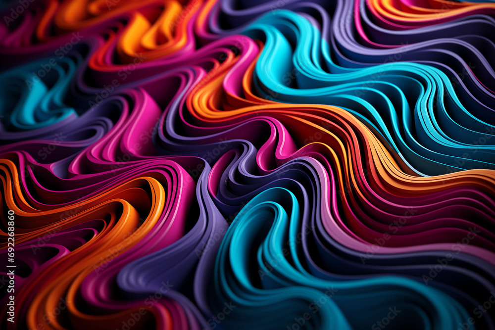an abstract design of patterns that defy the laws of physics, colorful, vibrant