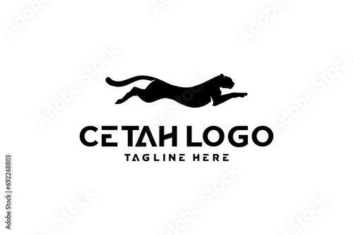 cheetah logo illustration in silhouette style