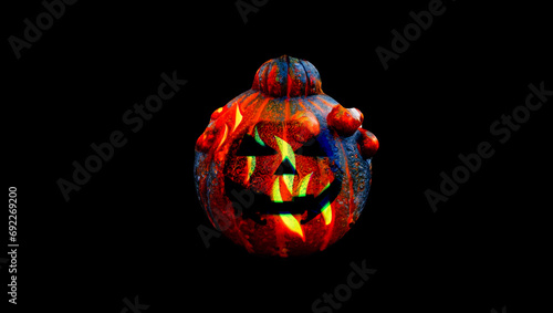 Scary Halloween Pumpkin with a Grimace