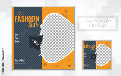 Fashion social media post banner template