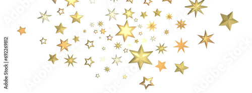 Gilded Wonders Unleashed: 3D Gold Stars Rain Illustration Mesmerizes Viewers © vegefox.com