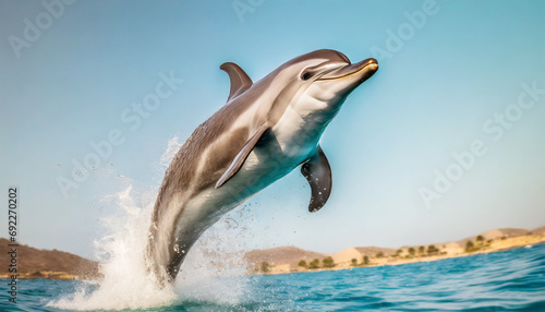 Playful Dolphin Jumping Out of Water © CreativeStock