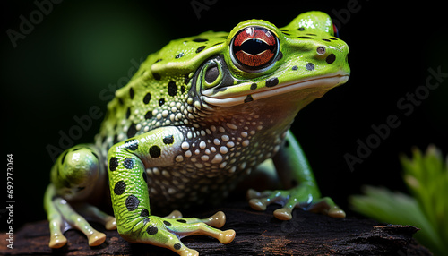 A cute toad sitting in nature  looking at the camera generated by AI