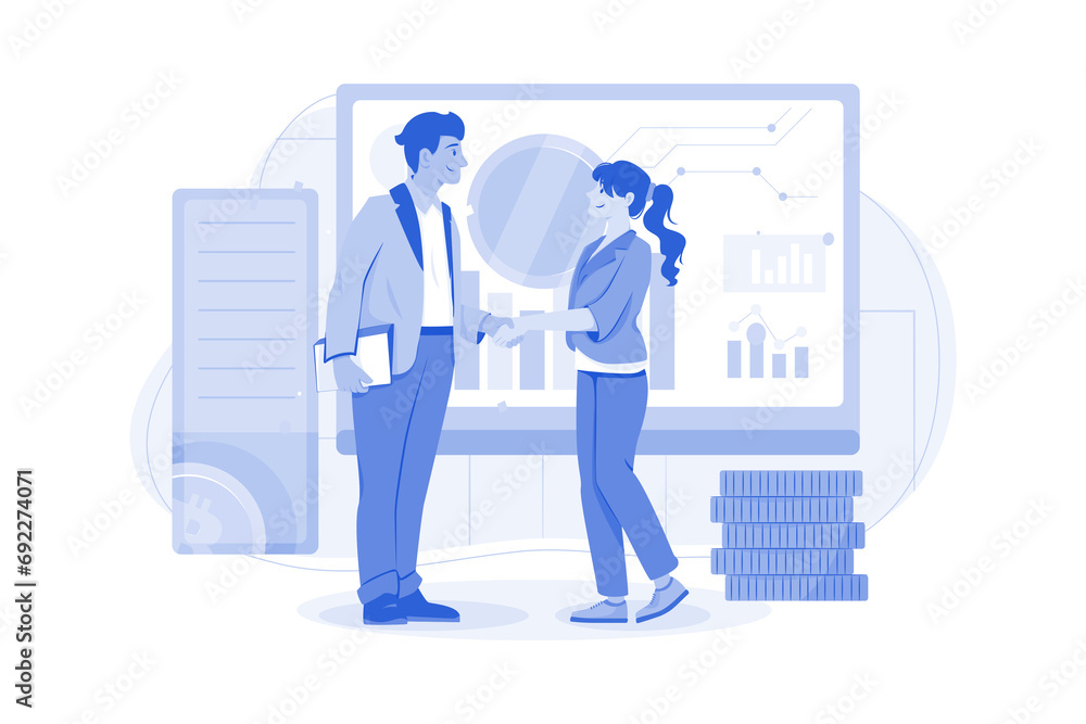 Blockchain Technology Illustration concept on white background Blockchain Technology Illustration concept on white background