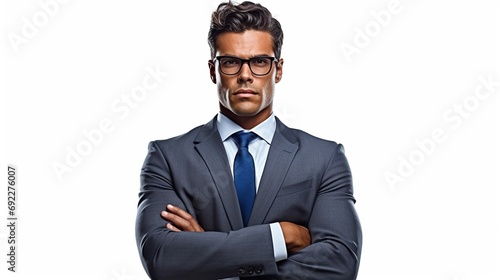 Portrait of a corporate man on white background  photo