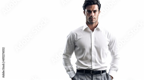 Portrait of a successful business man on white background 