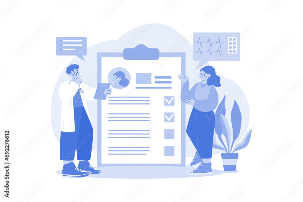Doctor Verifying Patient Medical Report Doctor Verifying Patient Medical Report