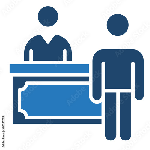 Front Desk icon line vector illustration