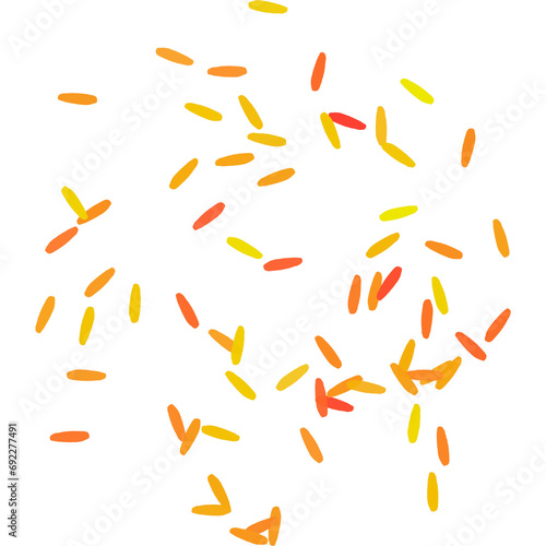 Colorful confetti on a transparent background. Event and party celebration elements.