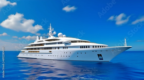 Luxurious yacht in the mexican caribbean sea © mardoz