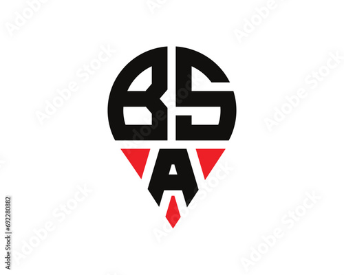 Free Download BSA letter location shape logo design. BRA letter location logo simple design. - GFXLoad