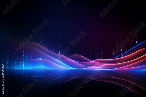 Abstract technology background with glowing lines