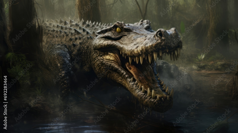 Obraz premium Majestic alligator in its natural habitat