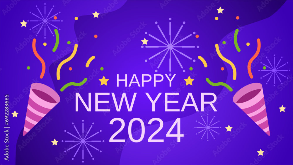 Happy new year 2024 background. New year vector background for event, festival, card or decoration. Background for new year celebration in december Happy new year 2024 background. New year vector background for event, festival, card or decoration. Background for new year celebration in december