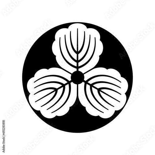 柏紋・石持ち地抜き三つ柏（こくもちじぬきみつかしわ）