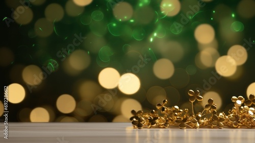 Golden clover on a bokeh background.