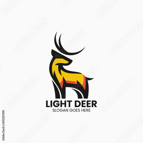 Vector Logo Illustration Deer Simple Mascot Style