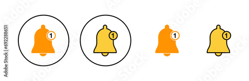 Bell Icon set for web and mobile app. Notification sign and symbol for web site design