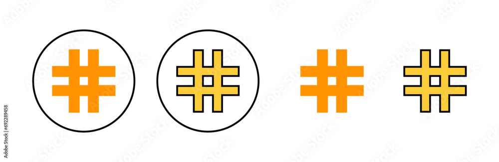 Obraz premium Hashtag icon set for web and mobile app. hashtag sign and symbol