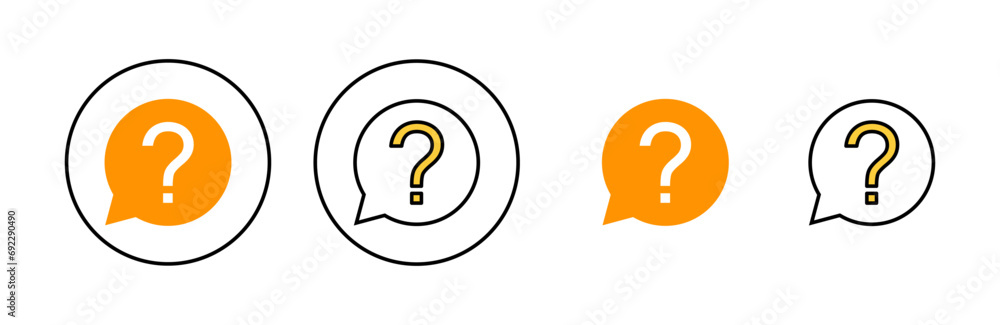 Question icon set for web and mobile app. question mark sign and symbol