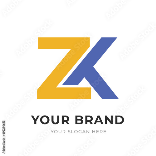 Set of Letter ZK, KZ, Z, K Logo Design Collection, Initial Monogram Logo, Modern Alphabet Letter ZK, KZ, Z, K Unique Logo Vector Template Illustration for Business Branding