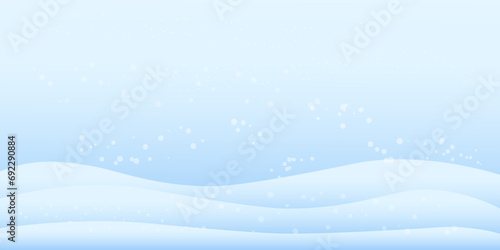 Winter season scenery landscape with snowy mountains, pines trees and hills, vector illustration 

