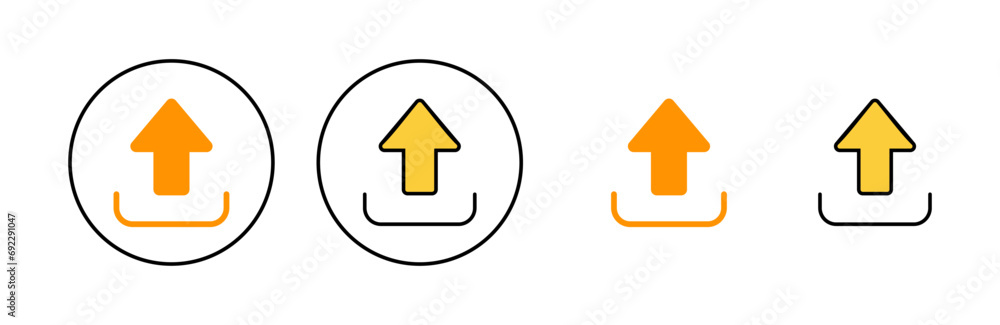 Upload icon set for web and mobile app. load data sign and symbol Upload icon set for web and mobile app. load data sign and symbol