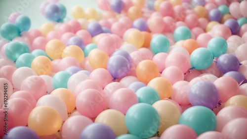 Celebrate Joy: A Sea of Pastel Helium Balloons