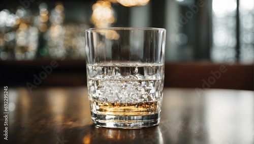 clear drinking glass with white liquid ai generated