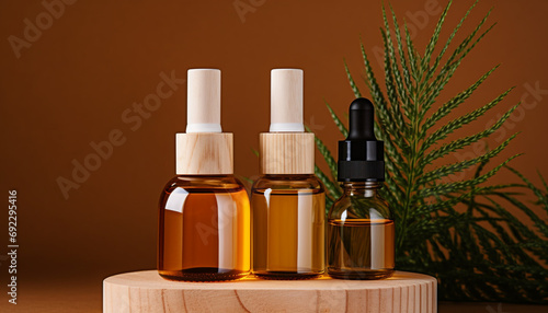 Aromatherapy oil bottle brings relaxation and freshness generated by AI