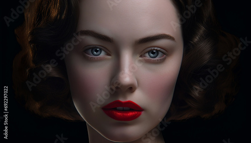 Wallpaper Mural Beautiful young woman exudes sensuality and elegance in close up portrait generated by AI Torontodigital.ca